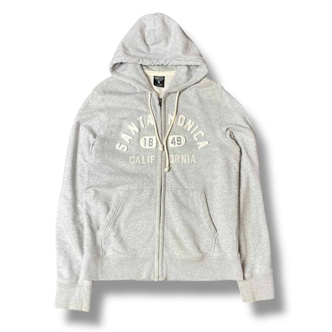 후아유 그레이 화이트 패치 후드집업 L 상품이미지1