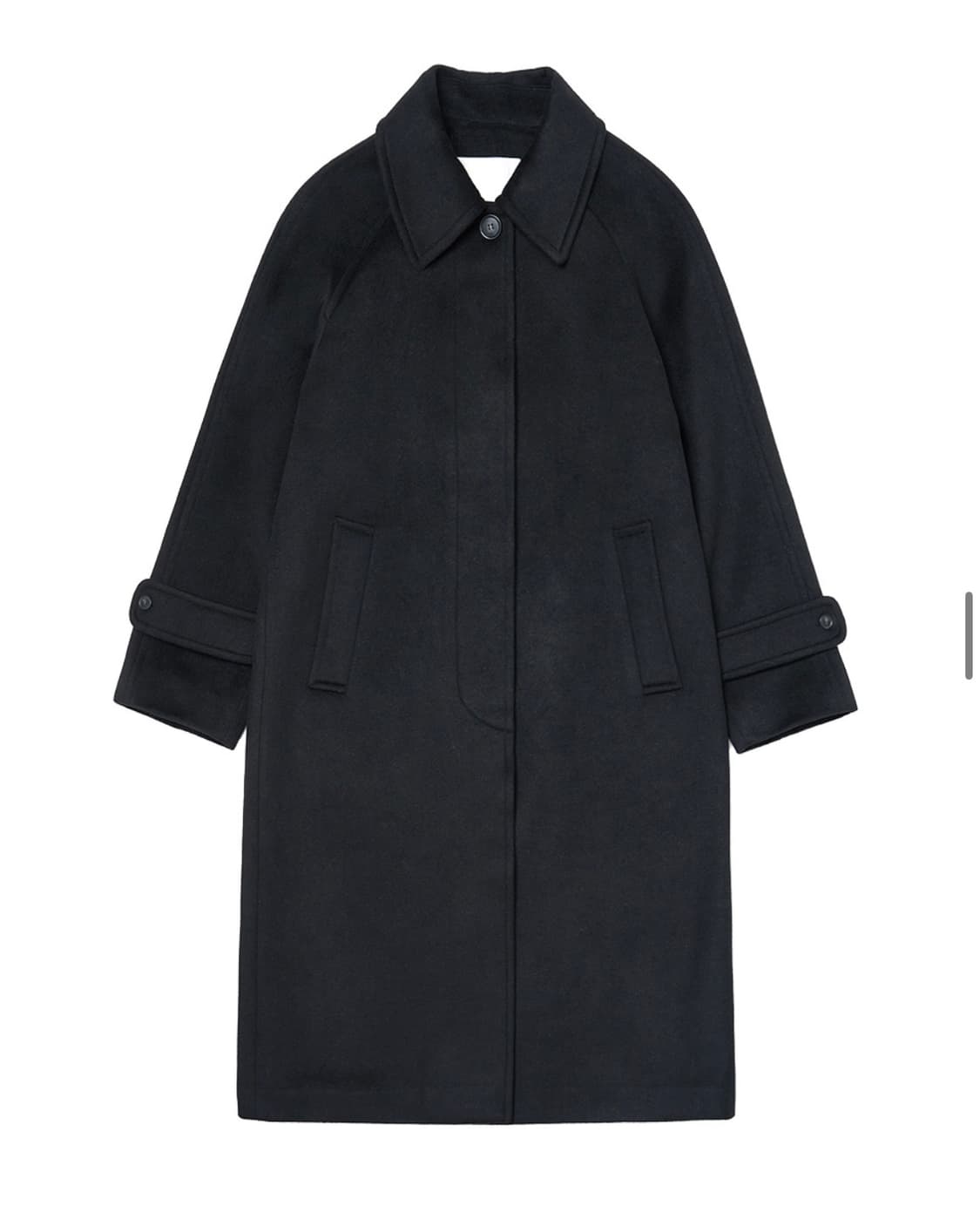 드로우핏 우먼 발마칸 캐시미어 울 롱 코트 블랙 검정 S 90 하이넥 상품이미지3