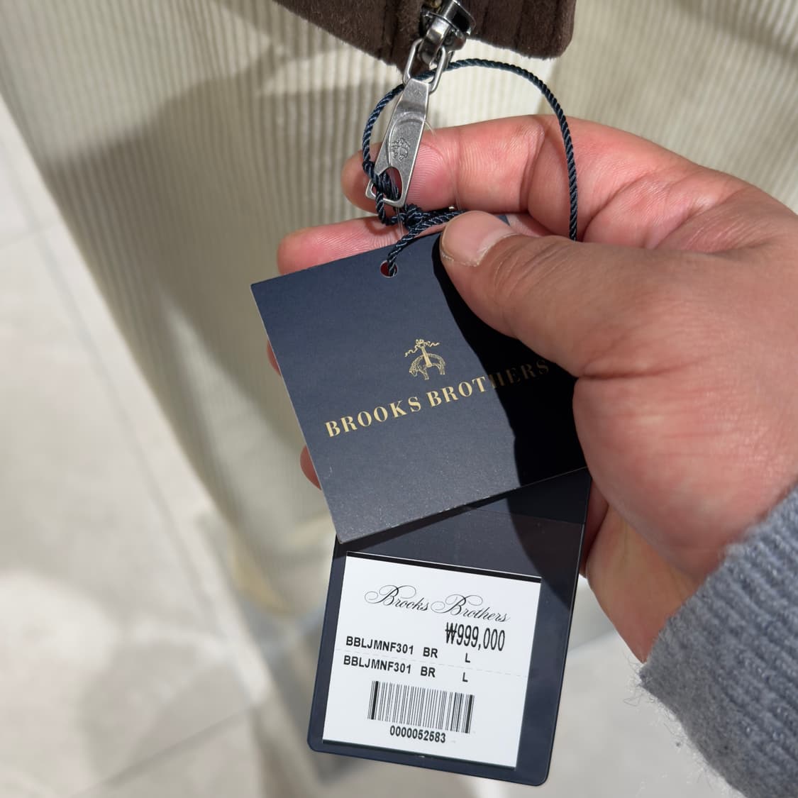 [새상품] 브룩스브라더스 염소가죽 스웨이드 집업 블루종 상품이미지6