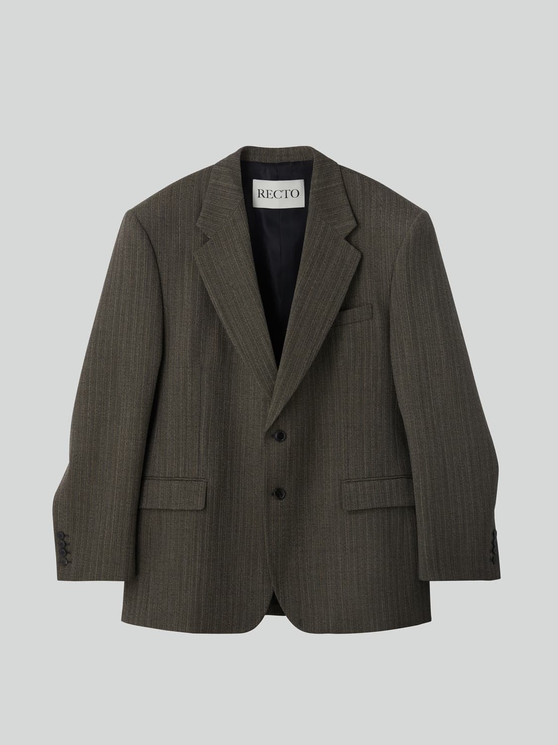 렉토 26SS 브로큰 헤링본 수트 자켓 다크 카키 상품이미지5