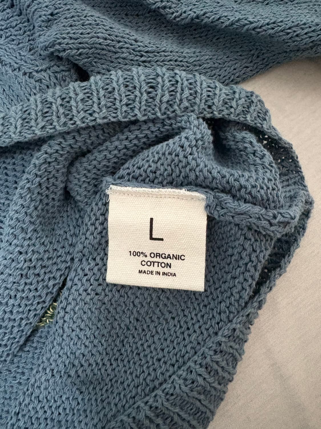 Story mfg 패치워크 오가닉 코튼 스웨터 (블루/L) 상품이미지4