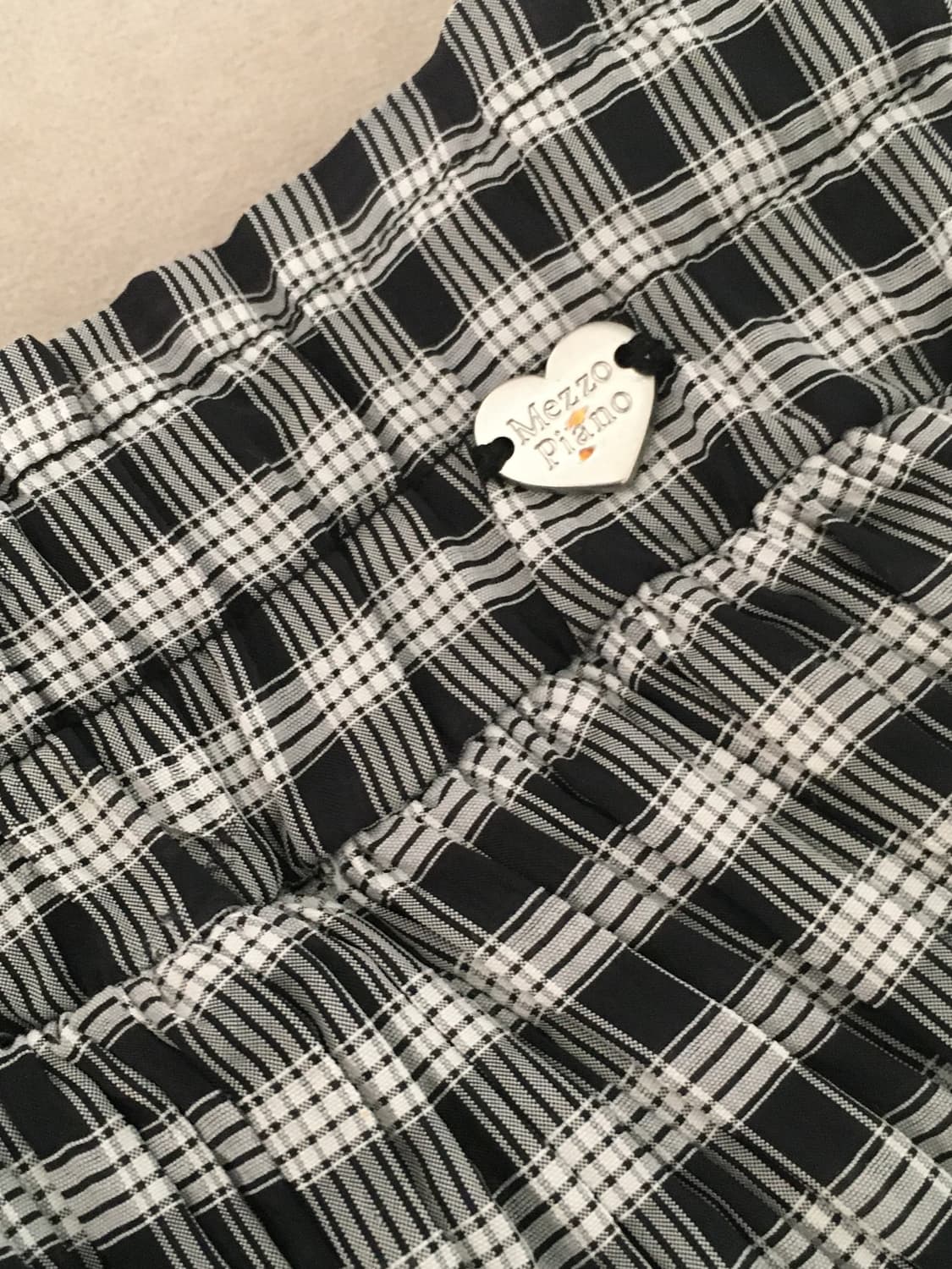 메조피아노 블랙 체크 캉캉 스커트 치마 라떼 히메 오네 갸루 러블리 로걀 상품이미지2