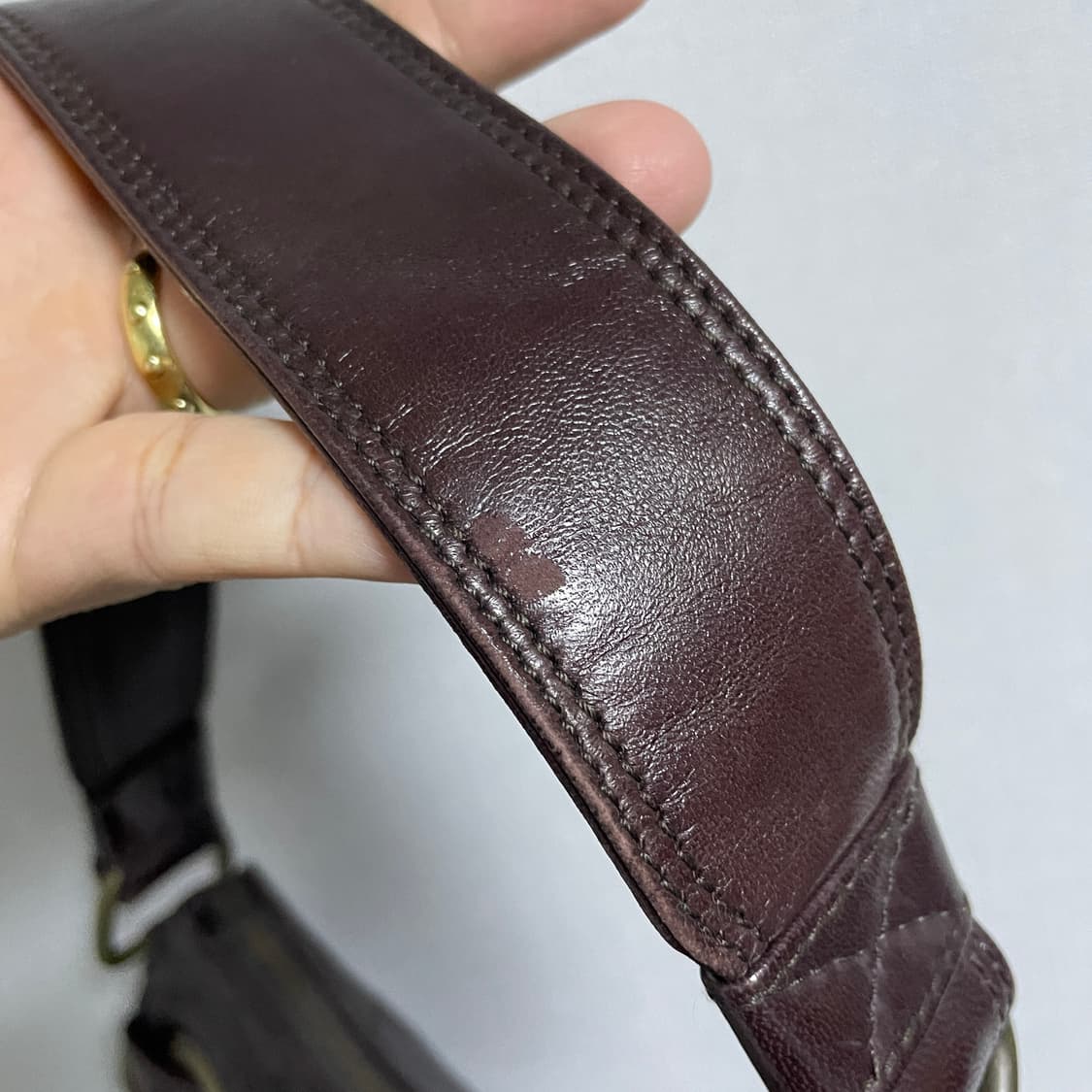빈티지 크리스찬디올 램스킨 패턴 호보백 (다크브라운) 상품이미지5