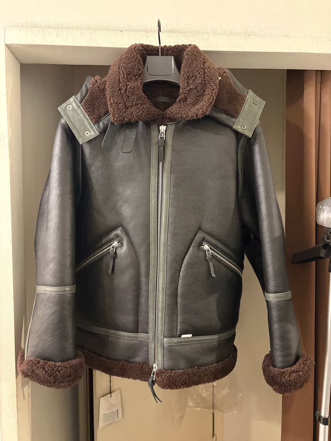 페치 fetch 이글 무통 자켓 무스탕 블랙 라지 상품이미지6