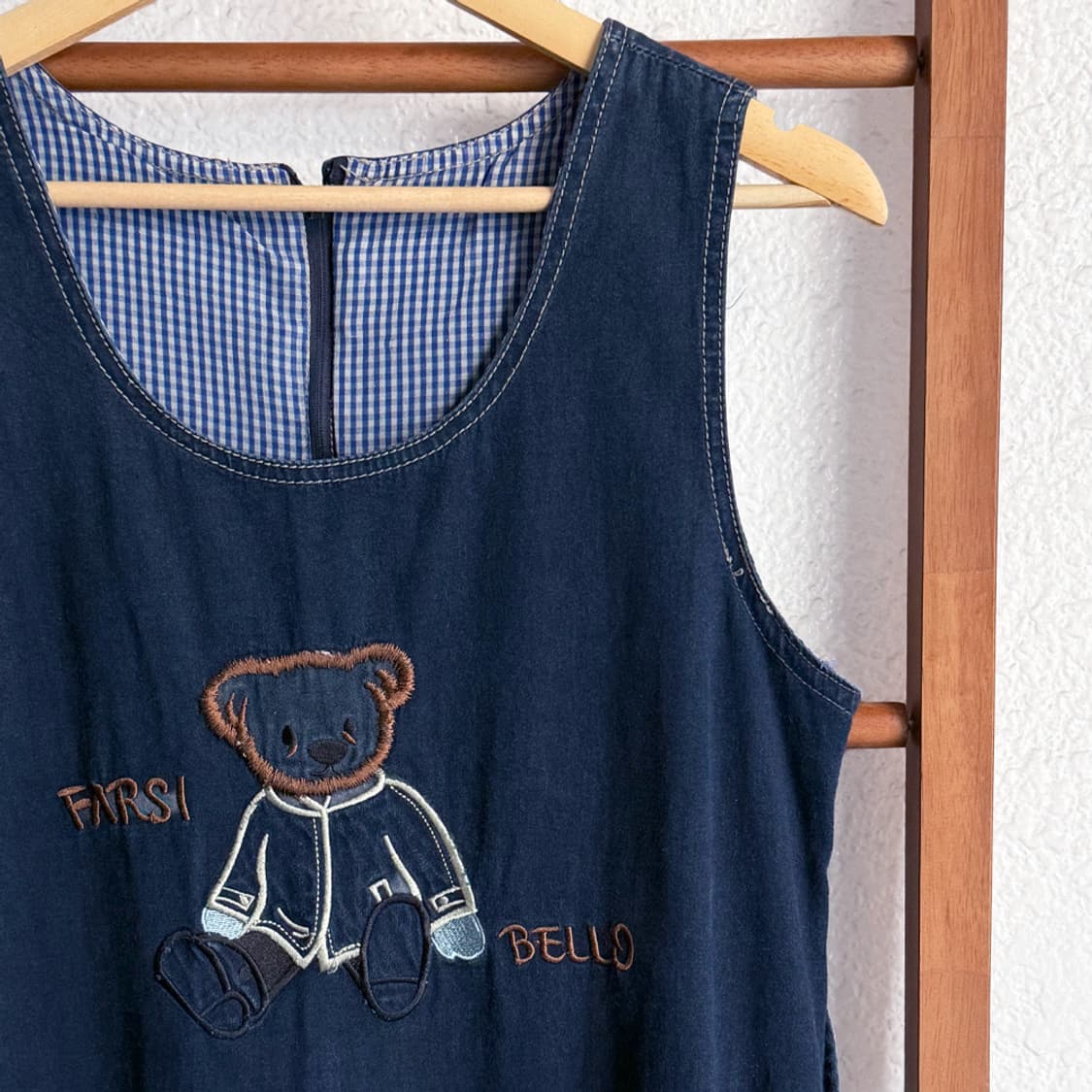 곰돌이 포켓 데님 원피스 상품이미지4