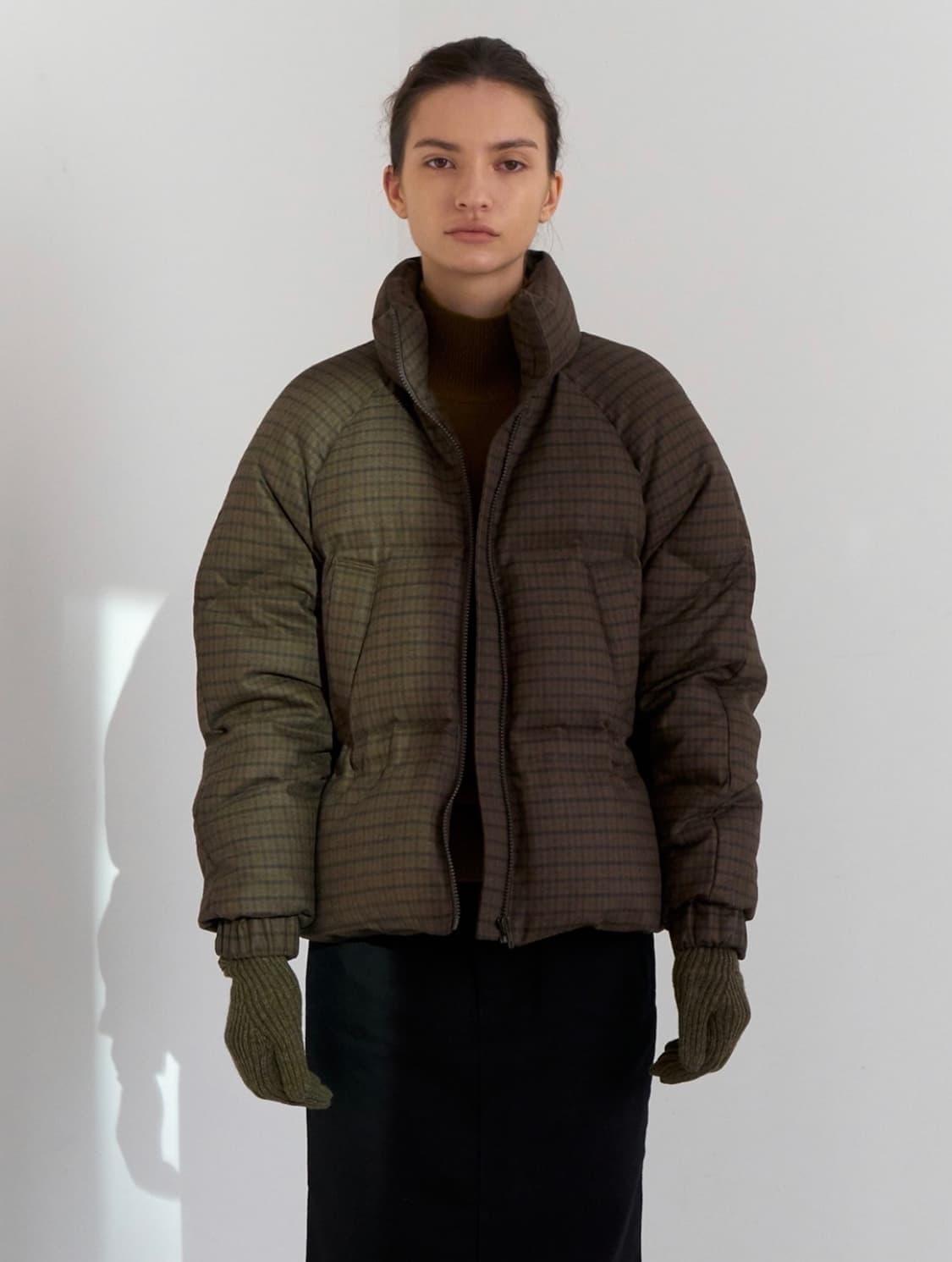 낫띵리튼 nothing written 체크 패턴 구스다운 패딩 상품이미지1