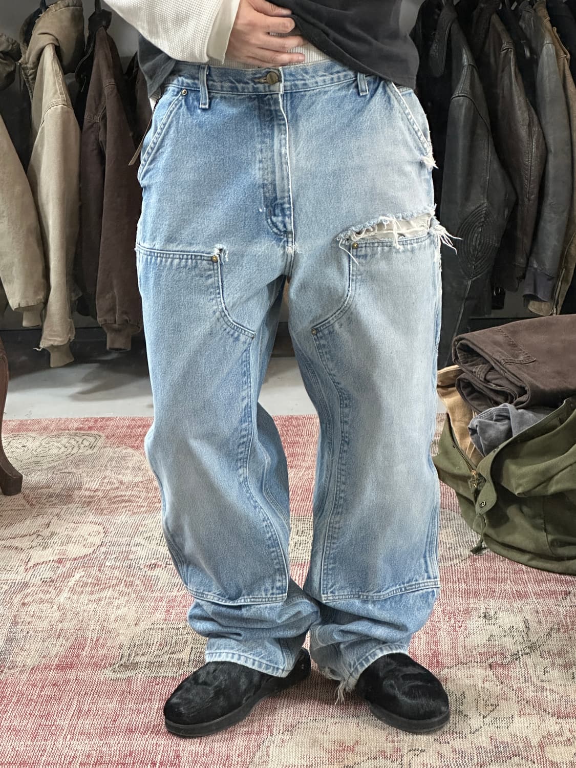 OG 칼하트 데님 더블니 팬츠 칼하트 B73 썩블니 상품이미지10