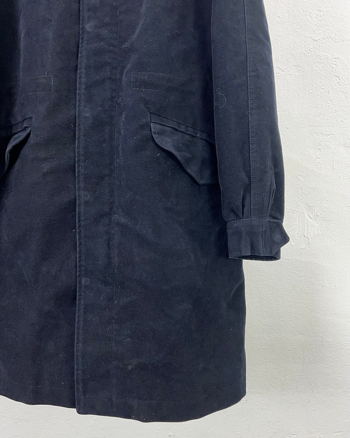 아페쎄 블랙 모드 투 포켓 후드 롱 코트 자켓 상품이미지5