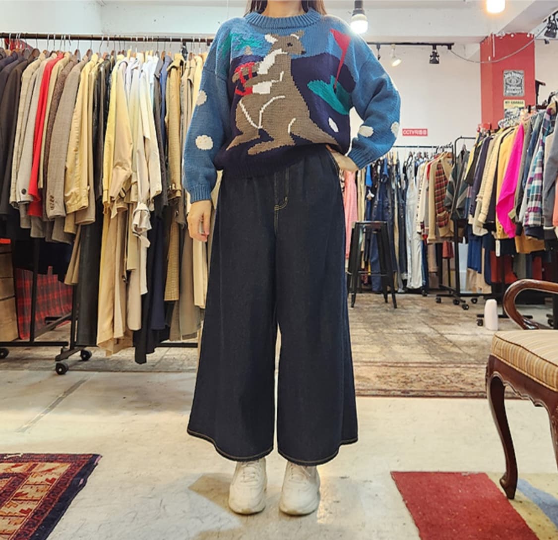 LEE x E hyphen world gallery진청  와이드 데님팬츠 상품이미지3