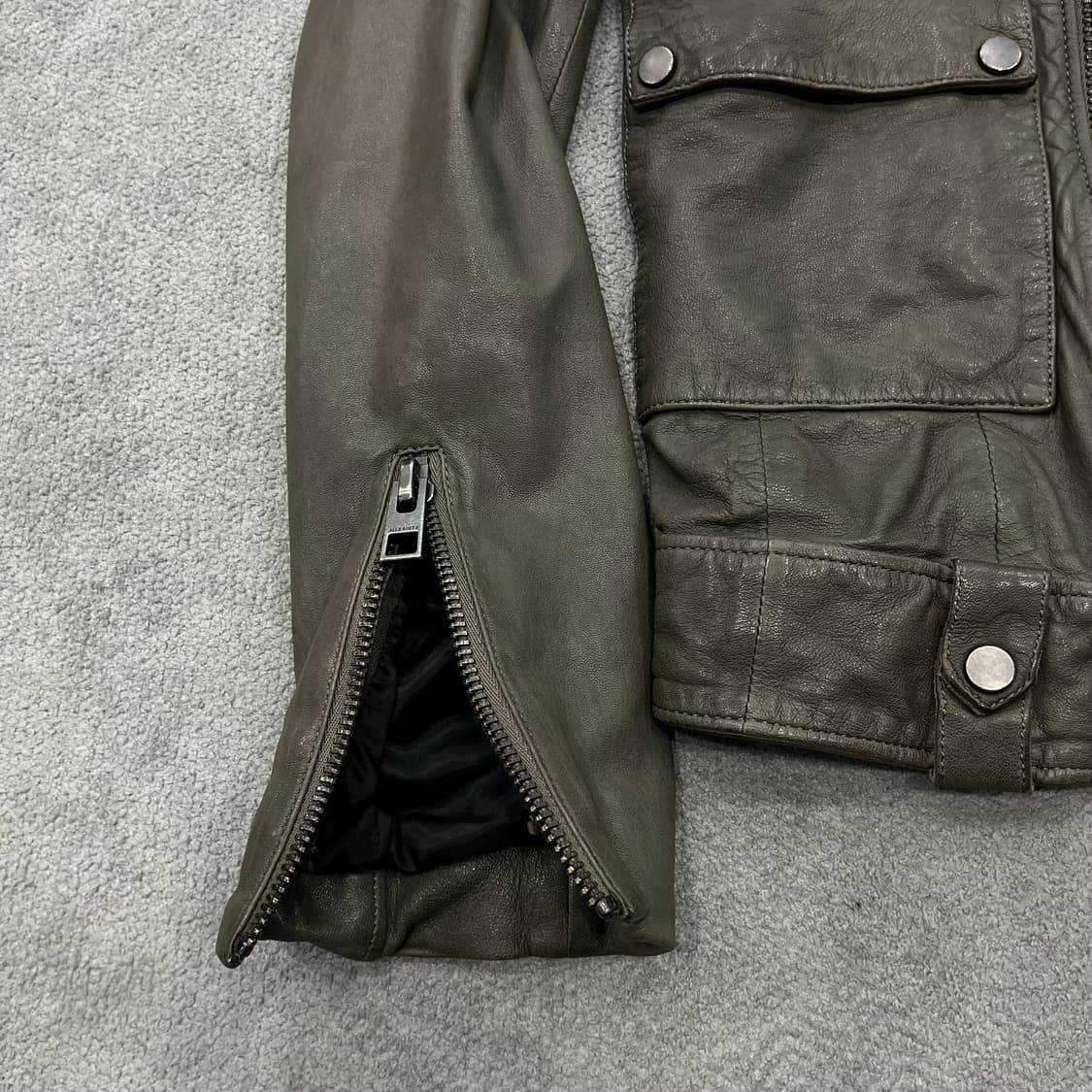 XS 올세인츠 양가죽 라이더 레더 자켓 상품이미지3