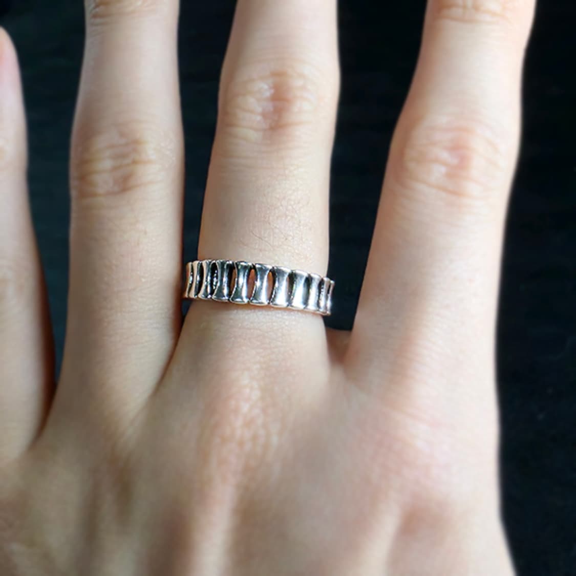 Duat 실버 남자 엔틱 빈티지 명품 고대 뼈 반지 상품이미지6