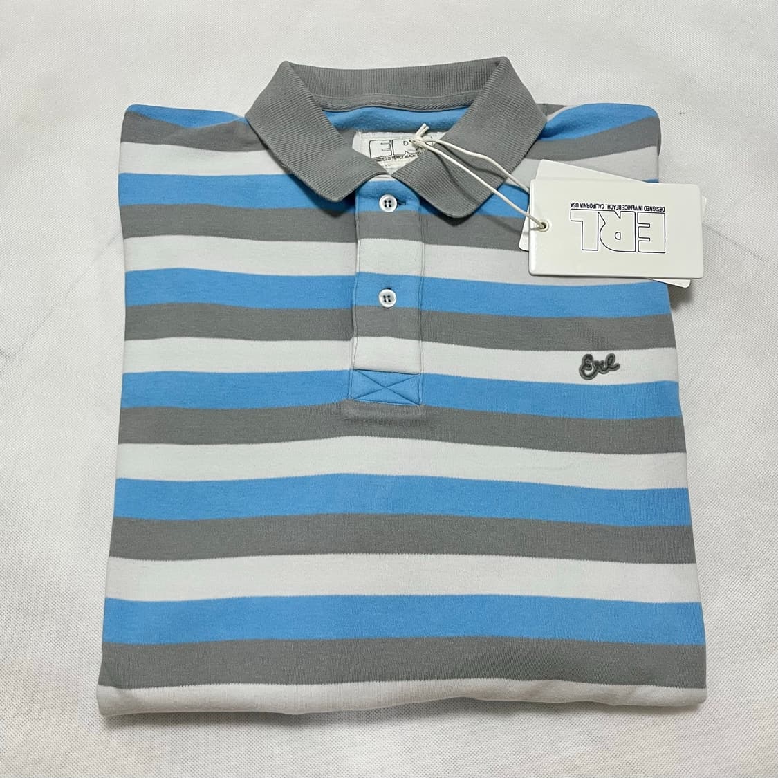 [S,M,L,XL]이알엘 ERL 26ss 스트라이프 폴로티/블루 상품이미지2