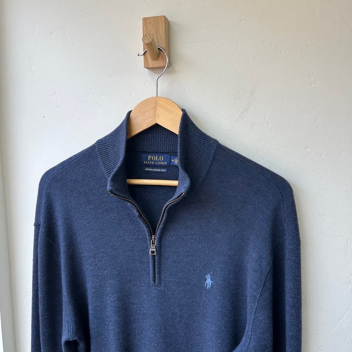 16642 - 폴로 랄프로렌 블루 반집업 울 니트 (메리노 울) 상품이미지1