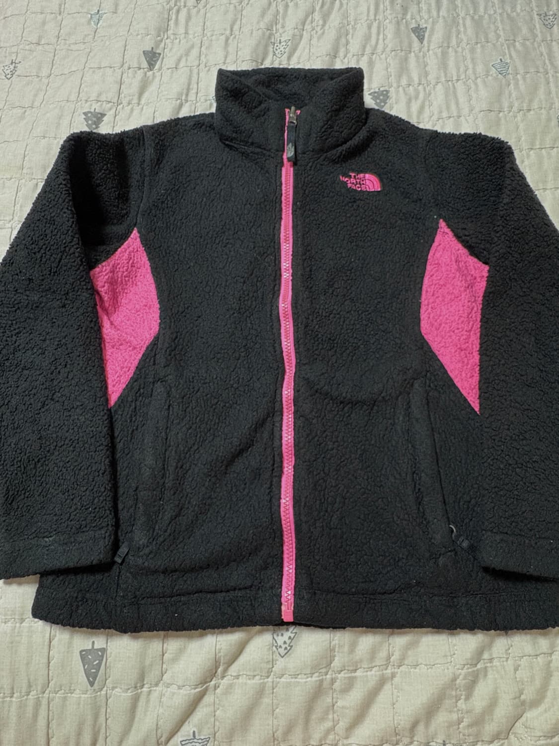 노스페이스 블랙 핑크 후리스 뽀글이 집업  상품이미지1