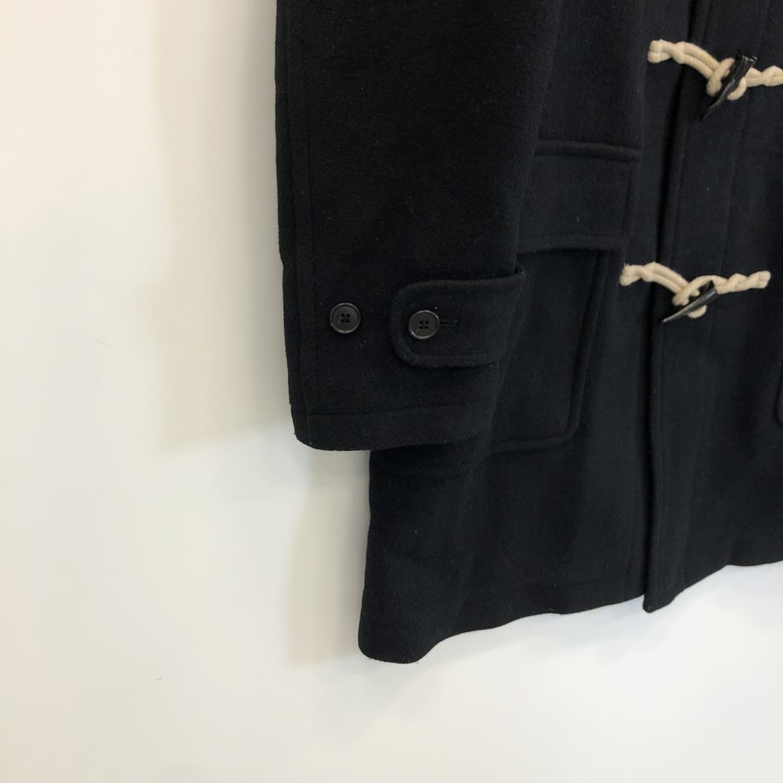 유니클로 울 더플 시그니처 후드코트 블랙 M 상품이미지3