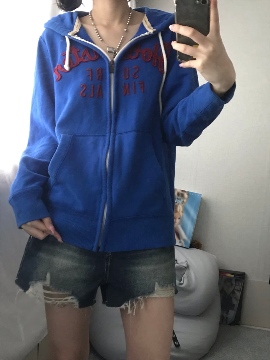홀리스터 블루 버건디 후드집업 상품이미지7