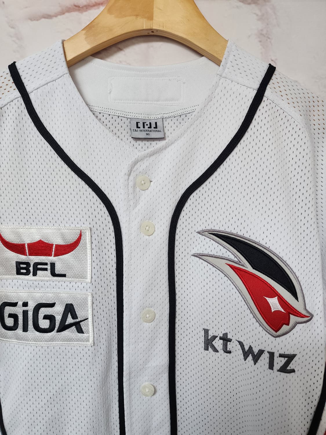 KT Wiz 흰색 야구 유니폼 상품이미지4