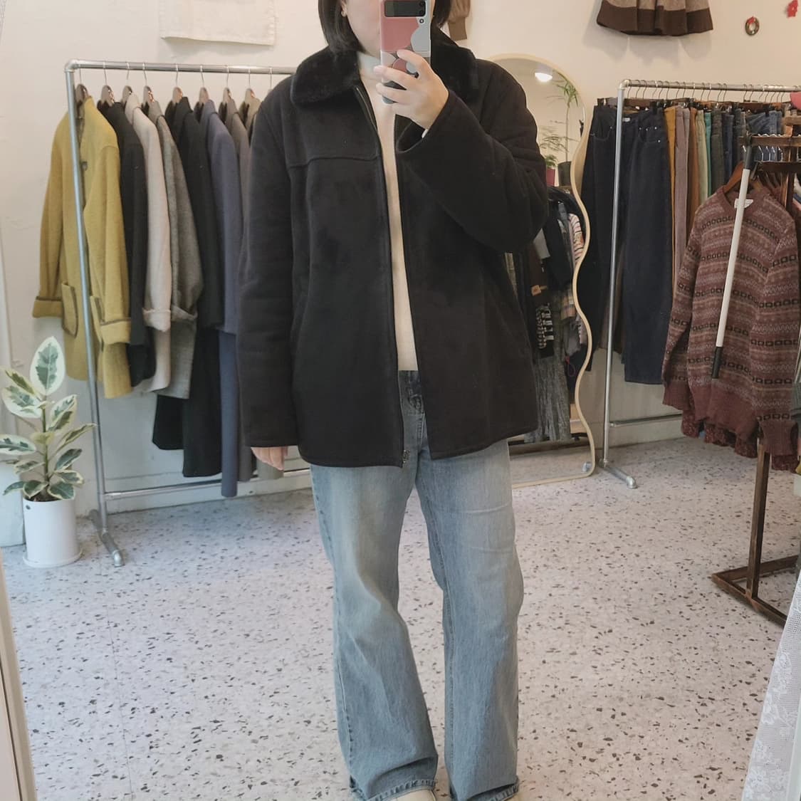 엑시고옴므 리얼 스웨이드 블랙 무스탕 상품이미지9