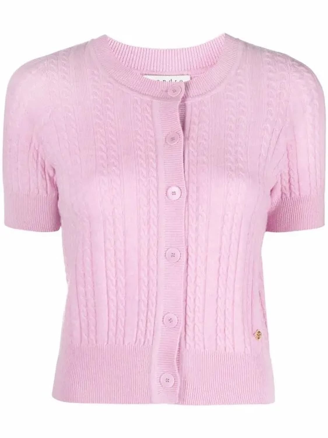 산드로 핑크 케이블 니트 가디건 상품이미지1