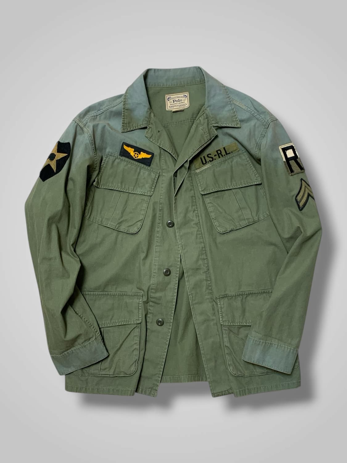[M]폴로 밀리터리와팬패치 빈티지워싱 정글 퍼티그자켓 상품이미지1