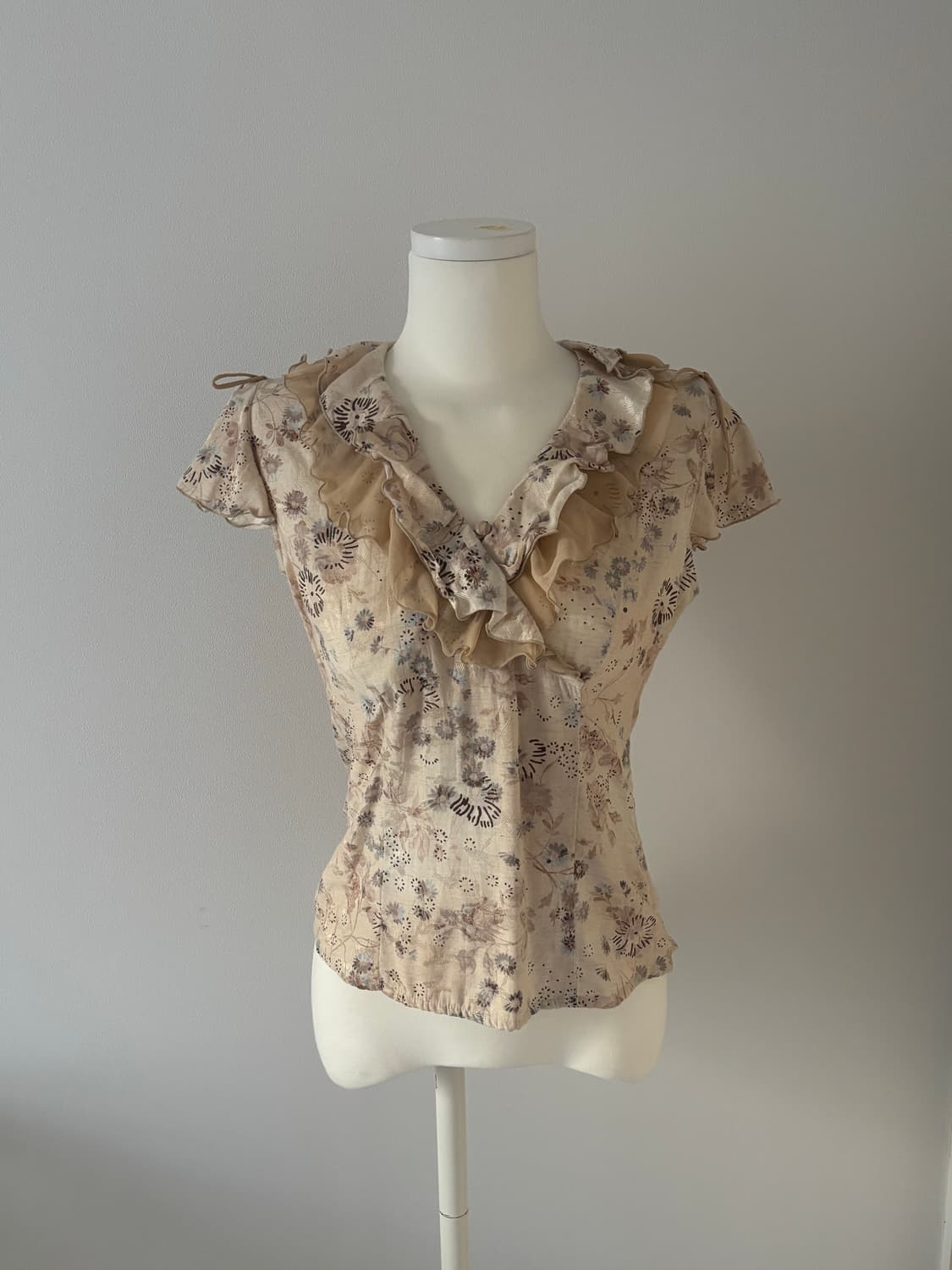 [Favrile] 일본 빈티지 러플 리본 유럽풍 블라우스 상품이미지1