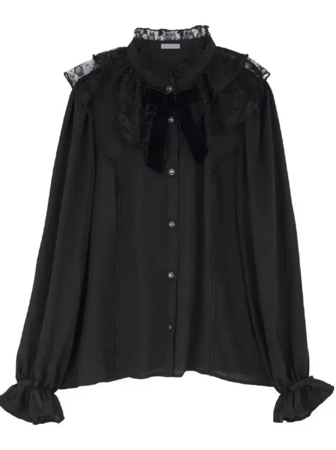 로리타 양복 lief 마이타르트 블랙×axes kawaii 블라우스 블랙 상품이미지2