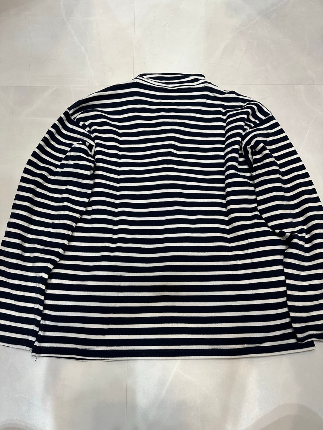 [5]오르치발 하프집업 스트라이프 티셔트 네이비 상품이미지5