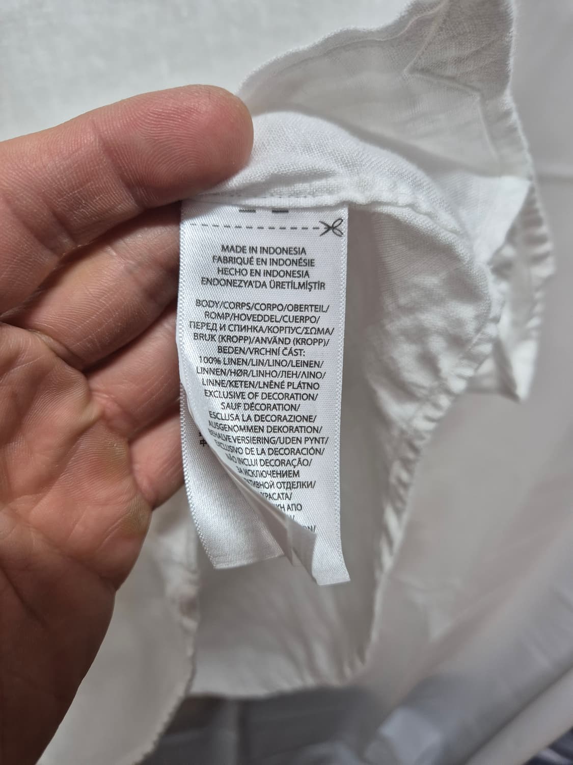 폴로 린넨 셔츠 화이트 큐알인증 상품이미지3