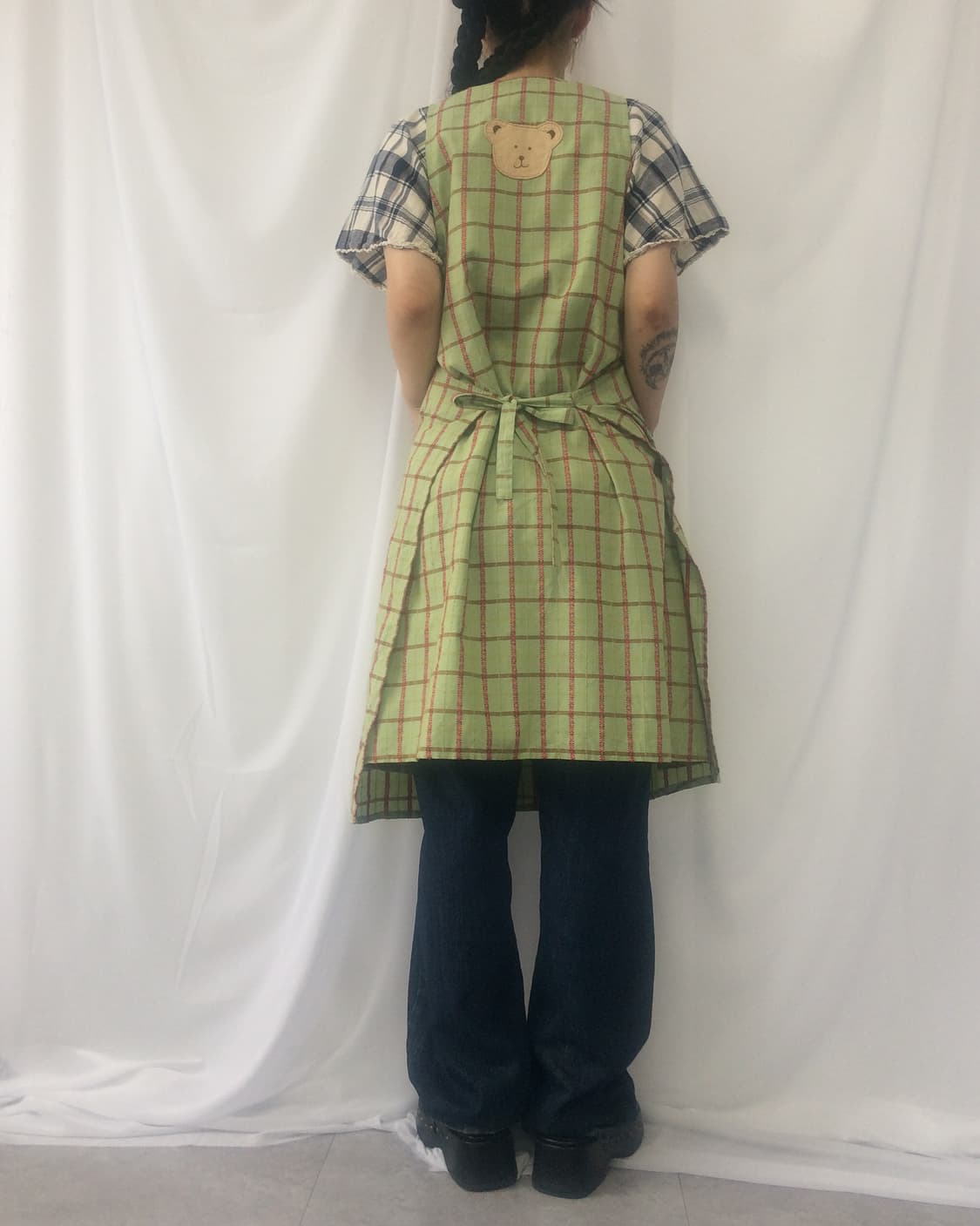 Bear check pattern apron 상품이미지8