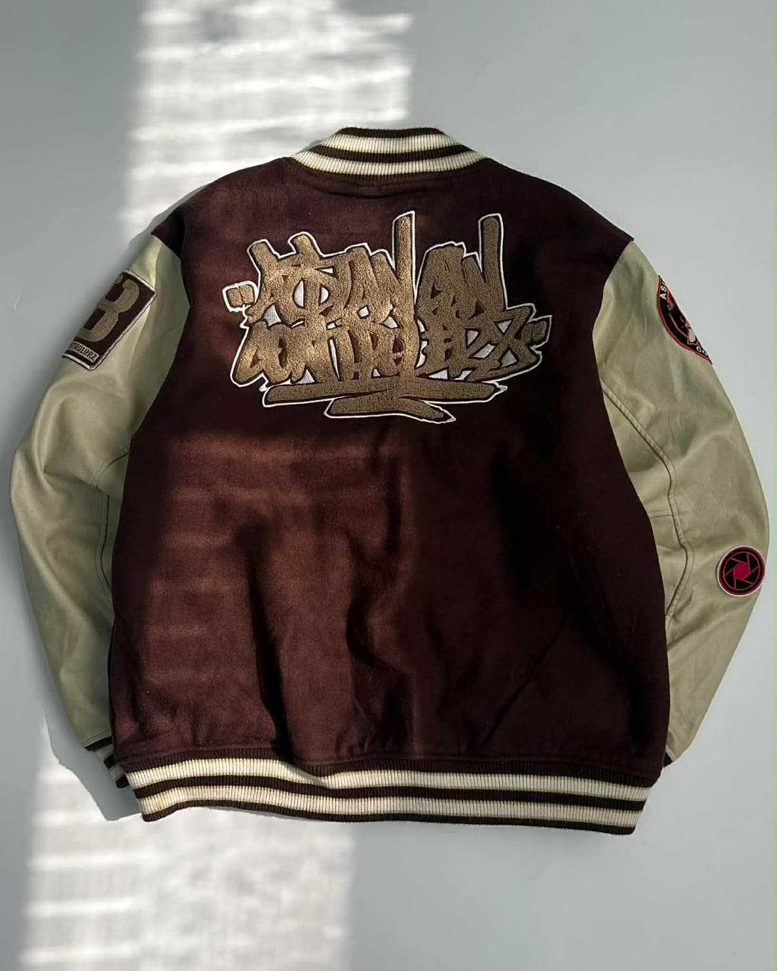 [L] ACC 일제 가죽 브라운 바시티 자켓 점퍼 상품이미지2