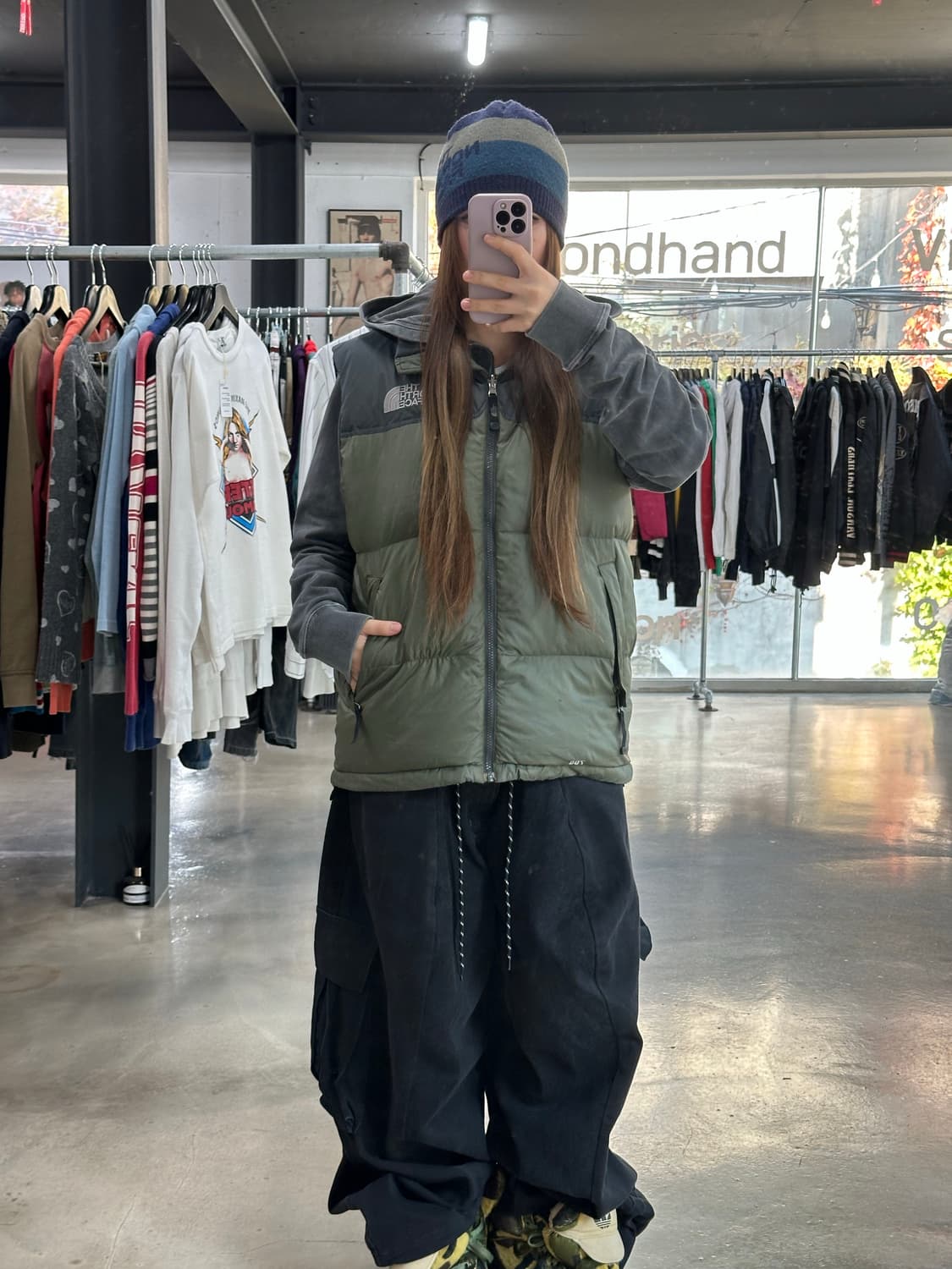 노스페이스 00s OG 말차 눕시700 패딩베스트 상품이미지2