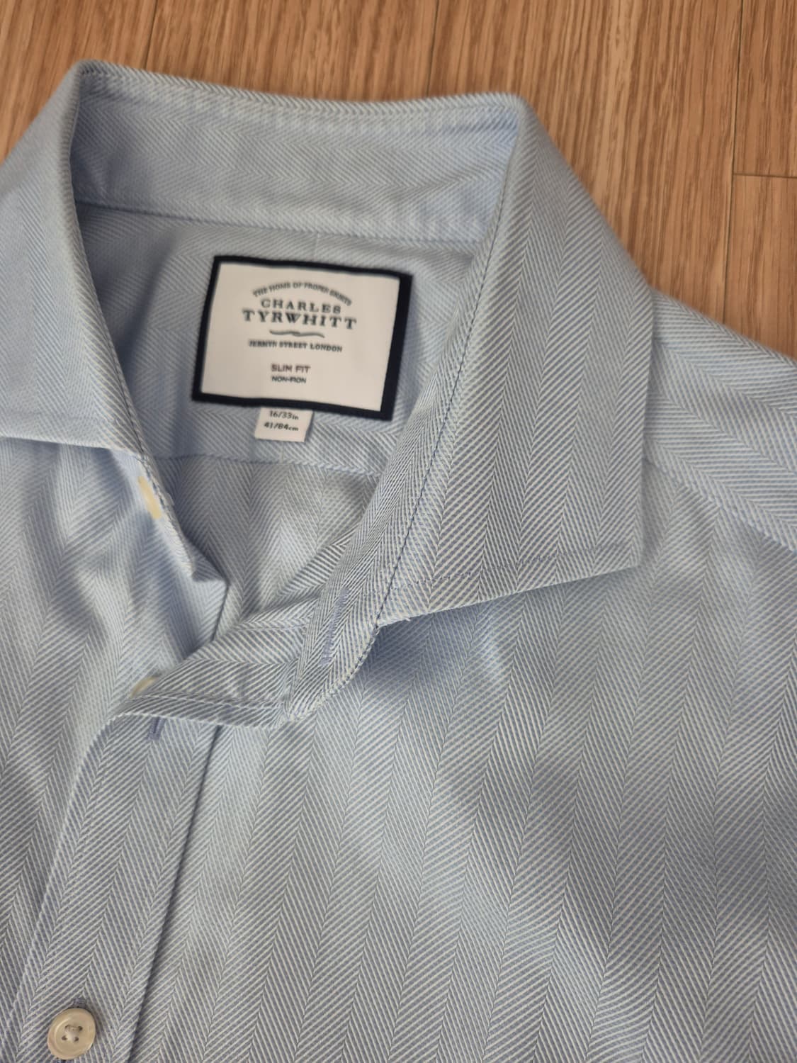 찰스띠릿 헤링본 셔츠  L 상품이미지2