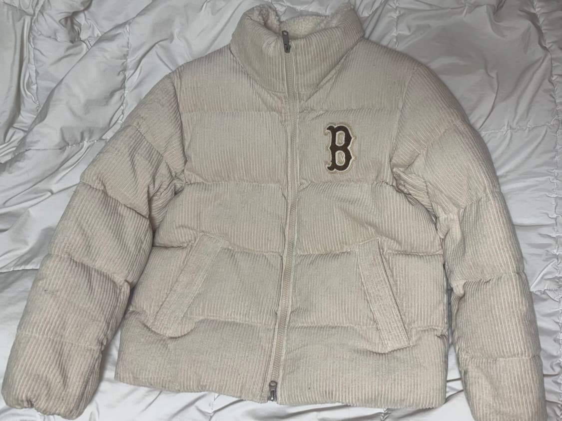 MLB 베이지 코듀로이 숏패딩  상품이미지5