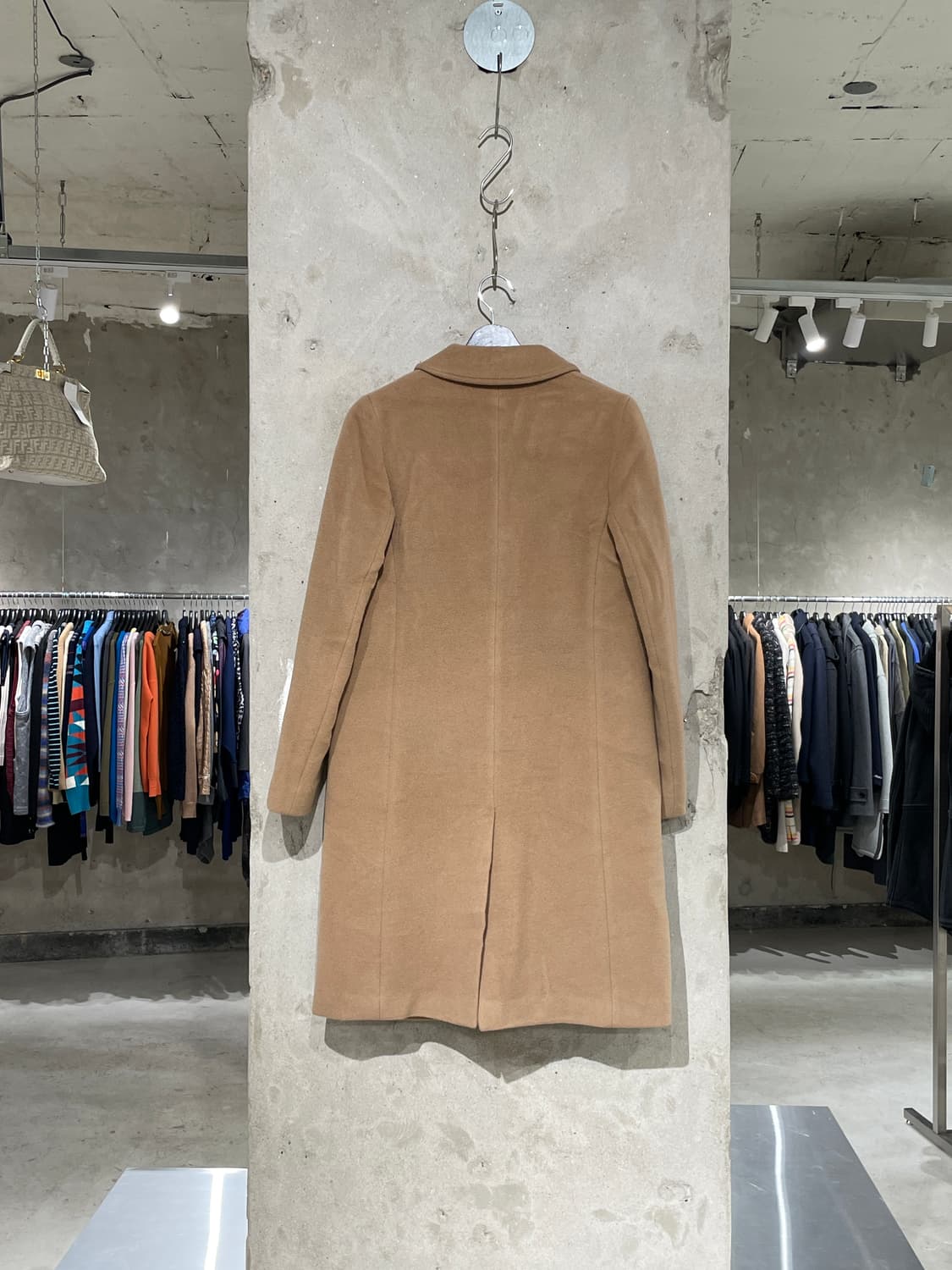 질샌더 베이지 울 앙고라 카멜 하프 코트 상품이미지6