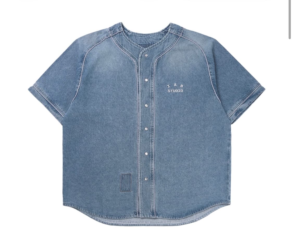 아이앱 스튜디오 데님 베이스볼 저지 블루 상품이미지1