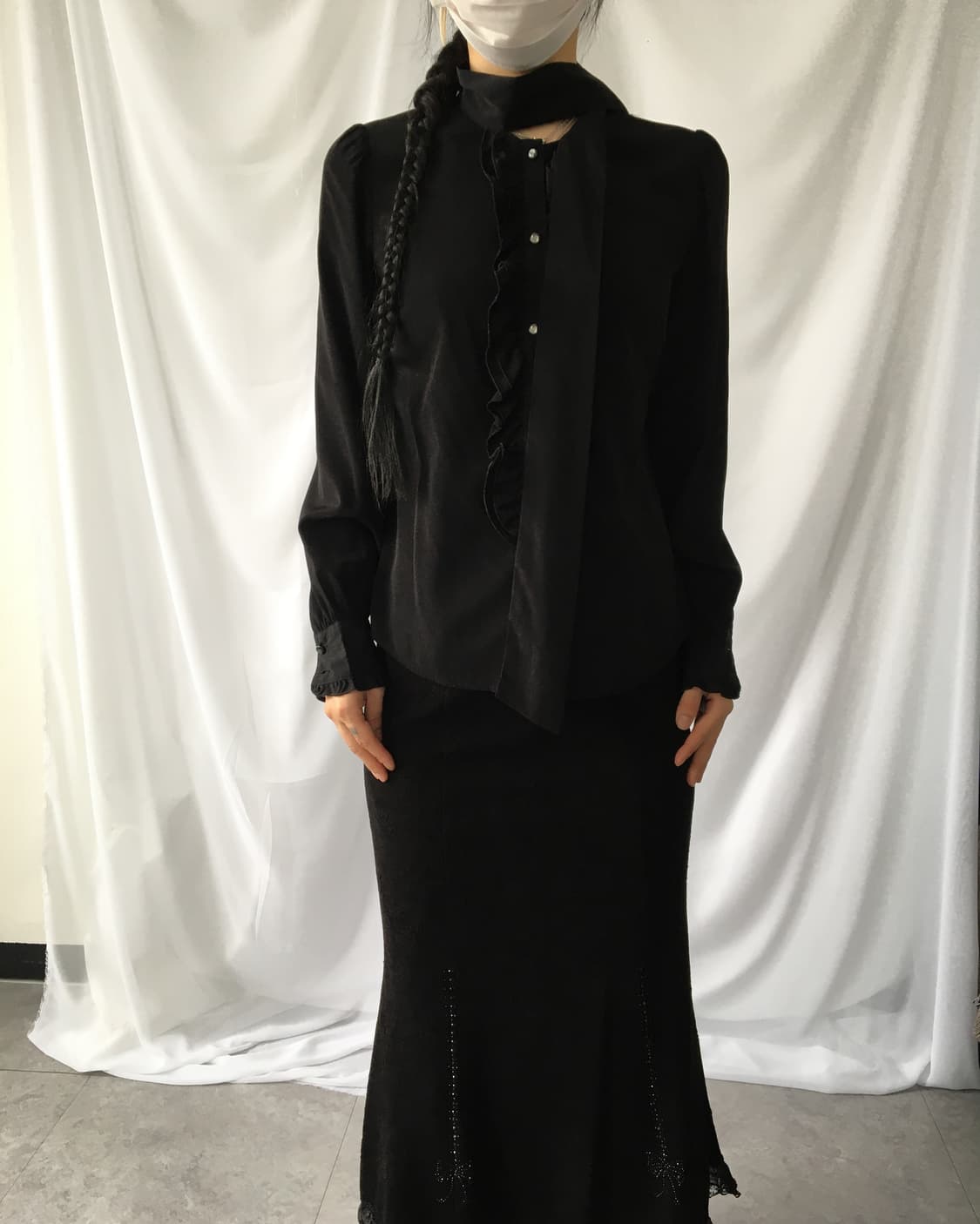 Tied point frill shirt 상품이미지4