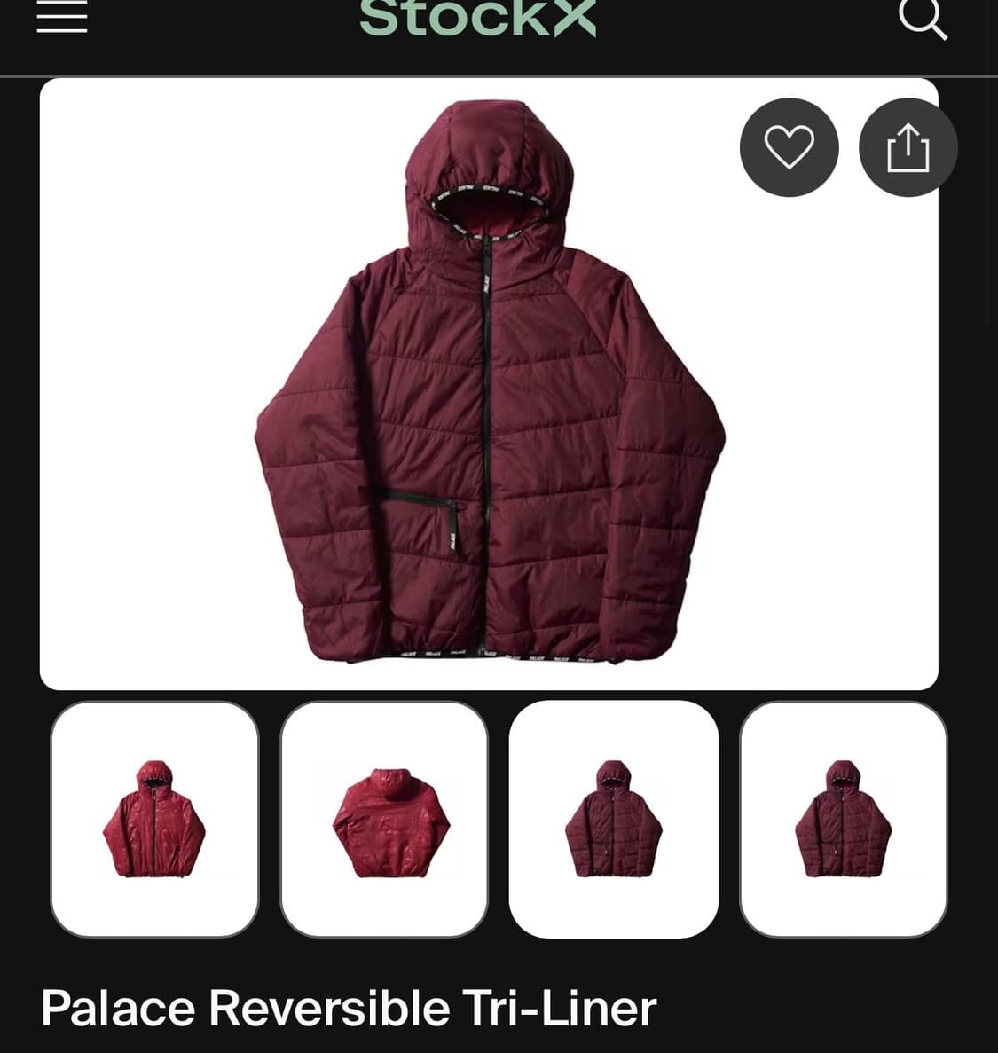 [XL] 팔라스 3M 신슐레이트 리버시블 패킹 자켓 라이너 버건디 상품이미지4