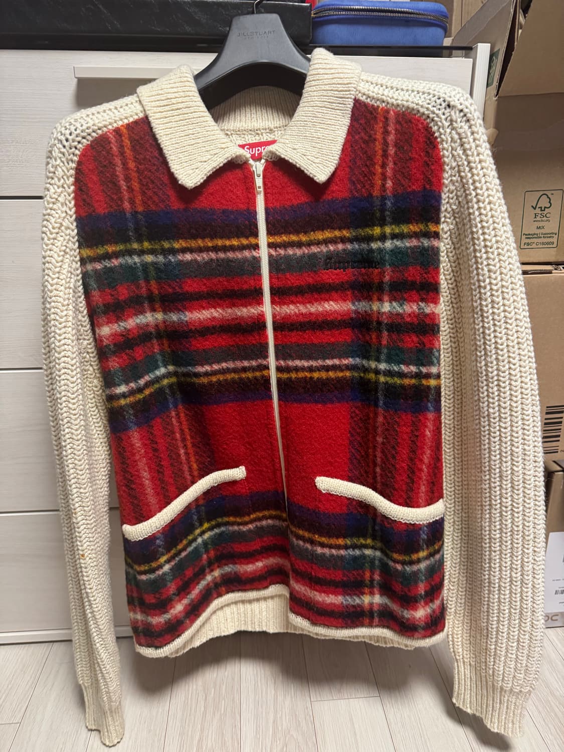 슈프림 플레이드 집업 스웨터  상품이미지3