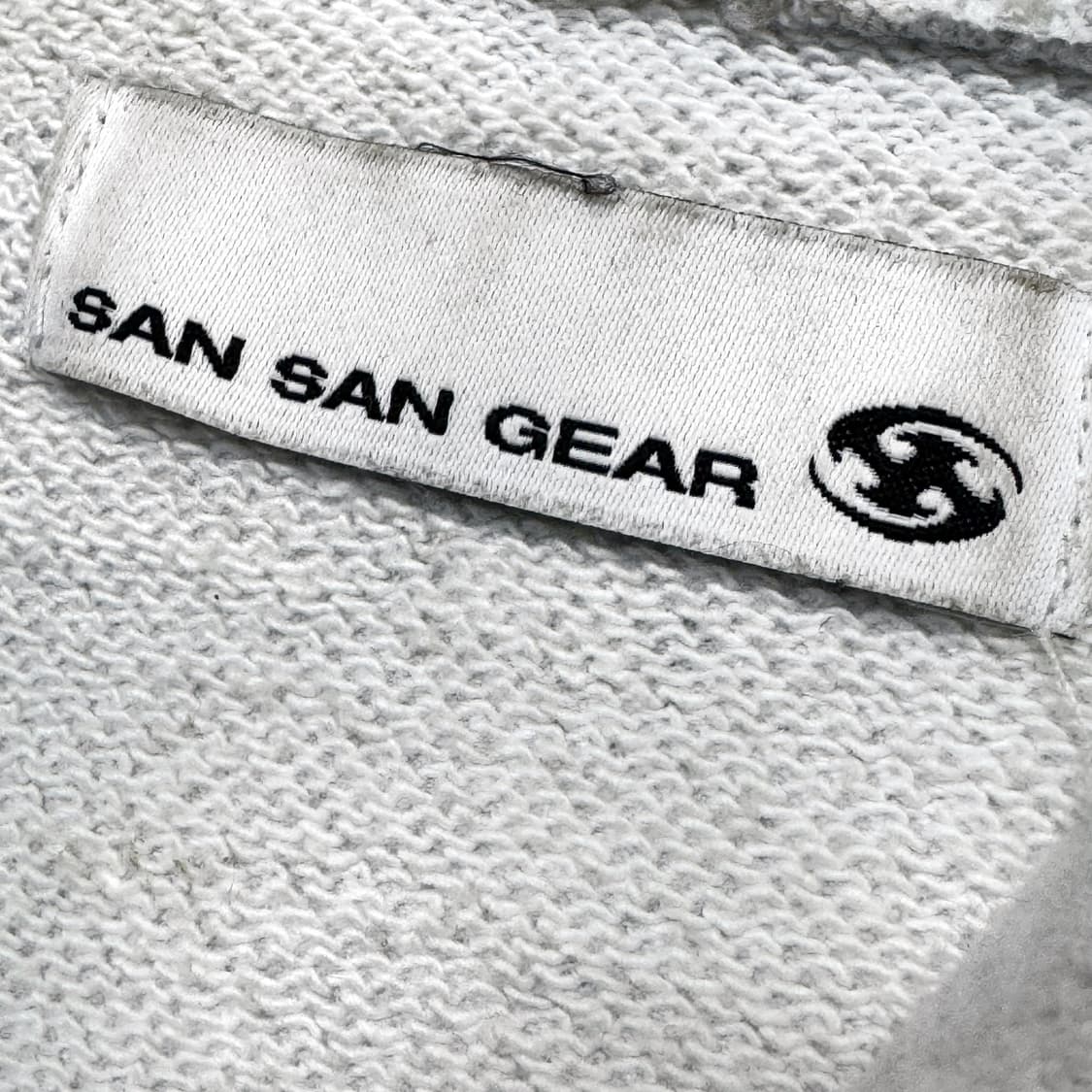 Name : 산산기어 22FW 로고 화이트 멜란지 오버핏 후드티 :)  상품이미지4