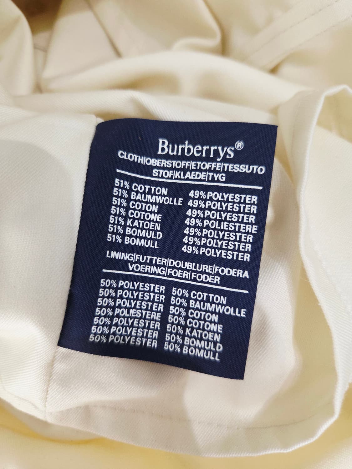 Burberrys 버버리 빈티지 싱글 맥코트 크림 상품이미지10