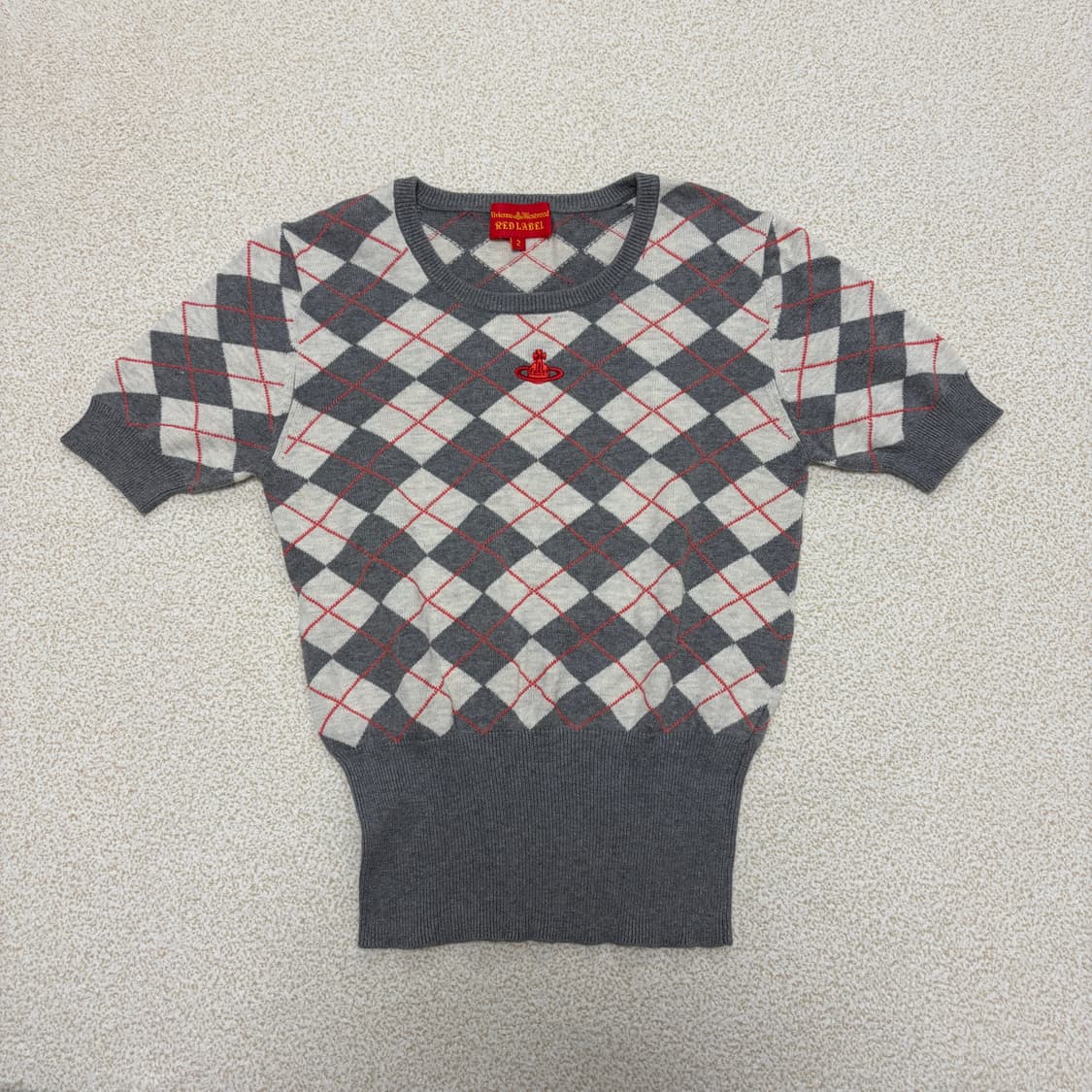 비비안웨스트우드 아가일 반팔 니트 상품이미지1