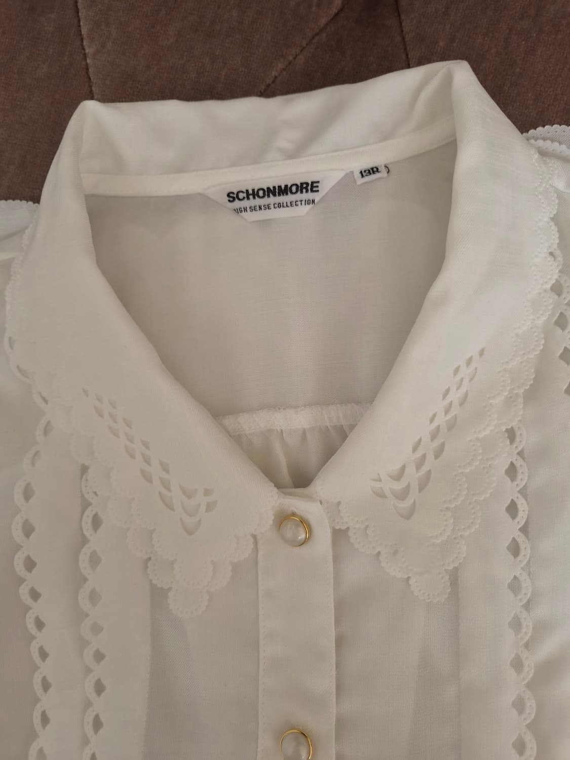 Schonmore 일본 여성 펀칭플레어 크롭블라우스 13R사이즈 상품이미지7