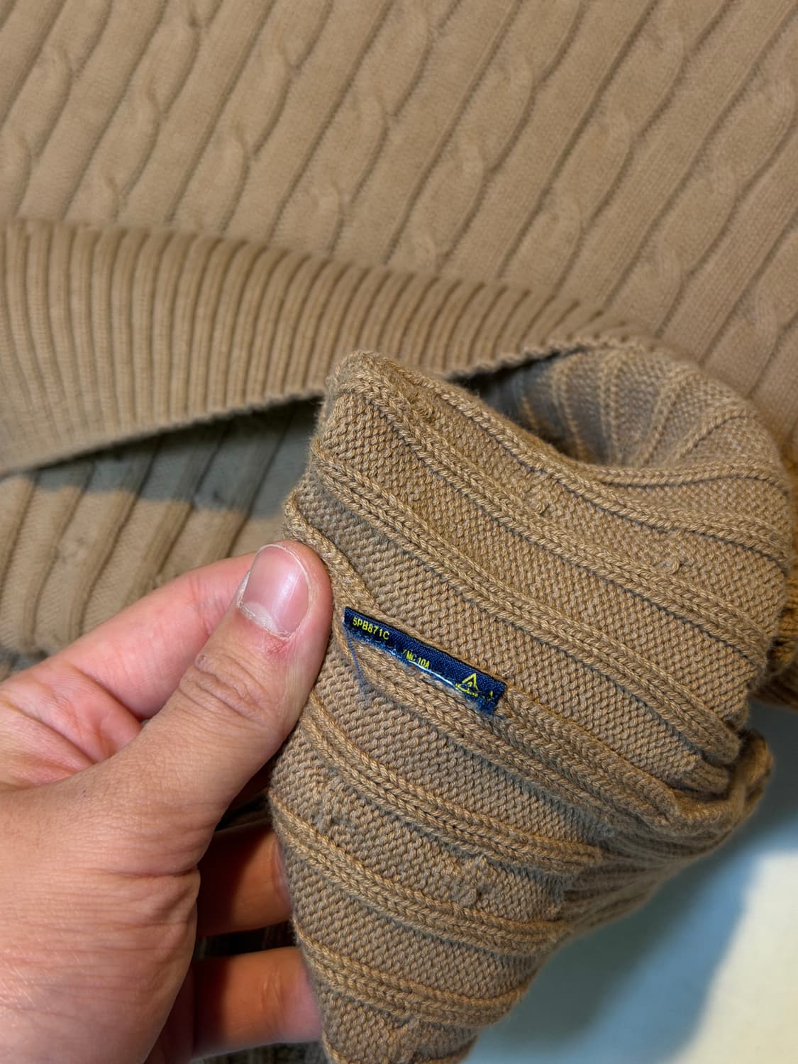 폴로 랄프로렌 꽈배기 케이블 니트 된장 브라운 상품이미지4