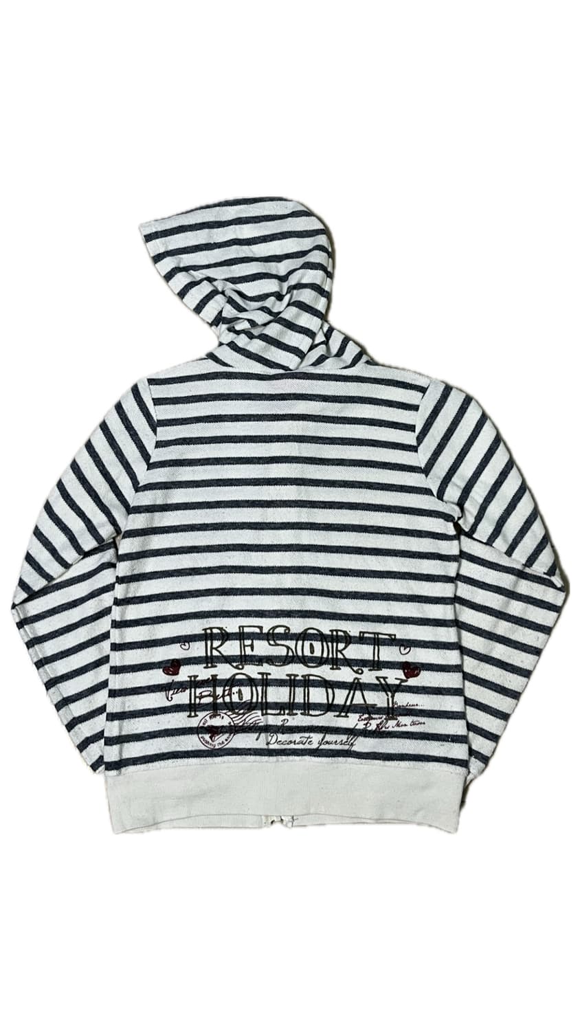 스트라이프 레터링 후드집업 상품이미지2