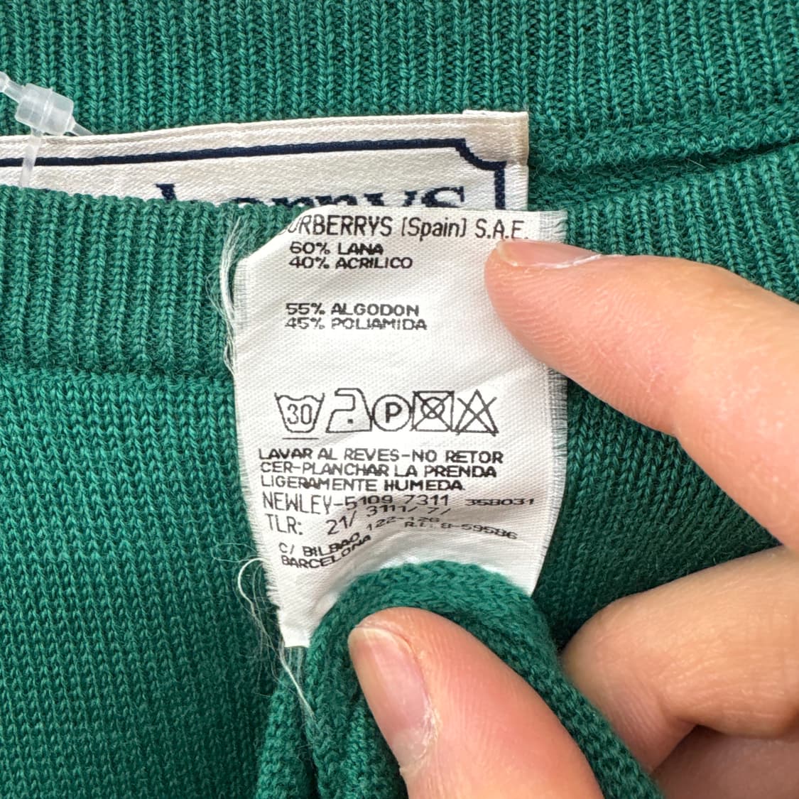 버버리 그린 니트 스웨터 남성 L 상품이미지6