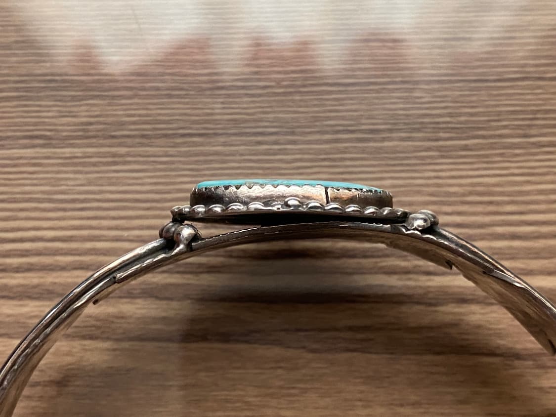 마이크 토마스 주니어의 인디언주얼리 나바호 뱅글 은 팔찌 판매합니다. 상품이미지7