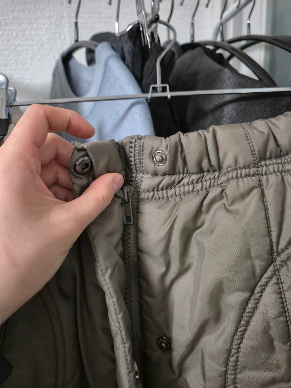 카키 패딩 랩 스커트 상품이미지8