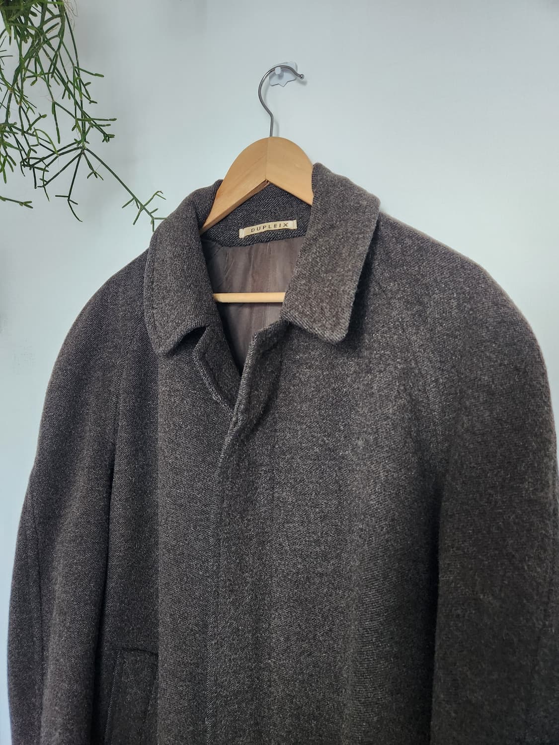 90s 맨즈비기 듀플레익스 브라운 울 발마칸 코트 상품이미지5