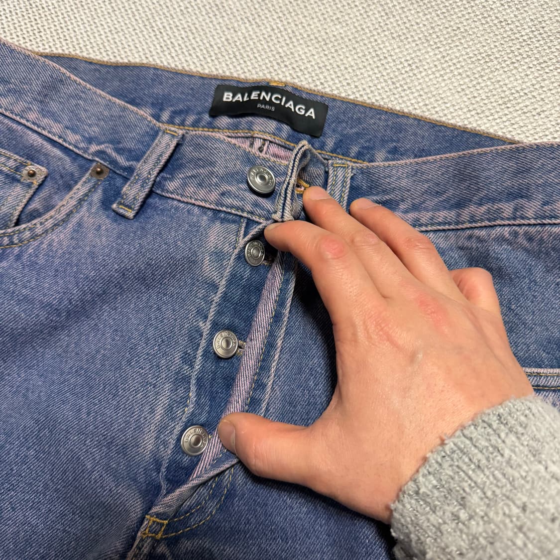 18ss 발렌시아가 핑크 중청 데님 팬츠 상품이미지3