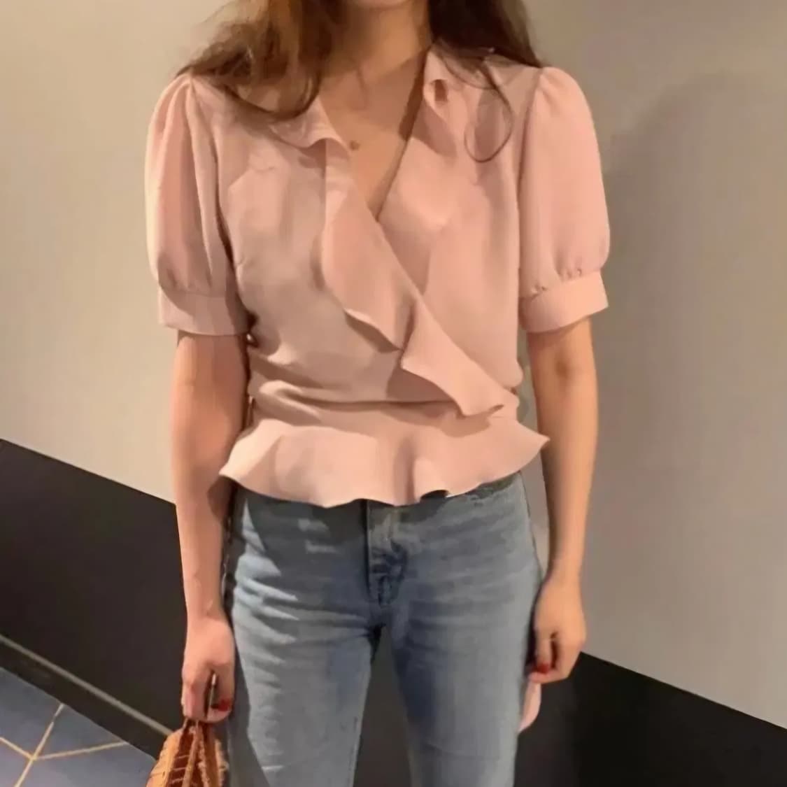 메이비베이비 디어리스트 랩 블라우스 / 여성 블라우스/ 여자 블라우스  상품이미지1